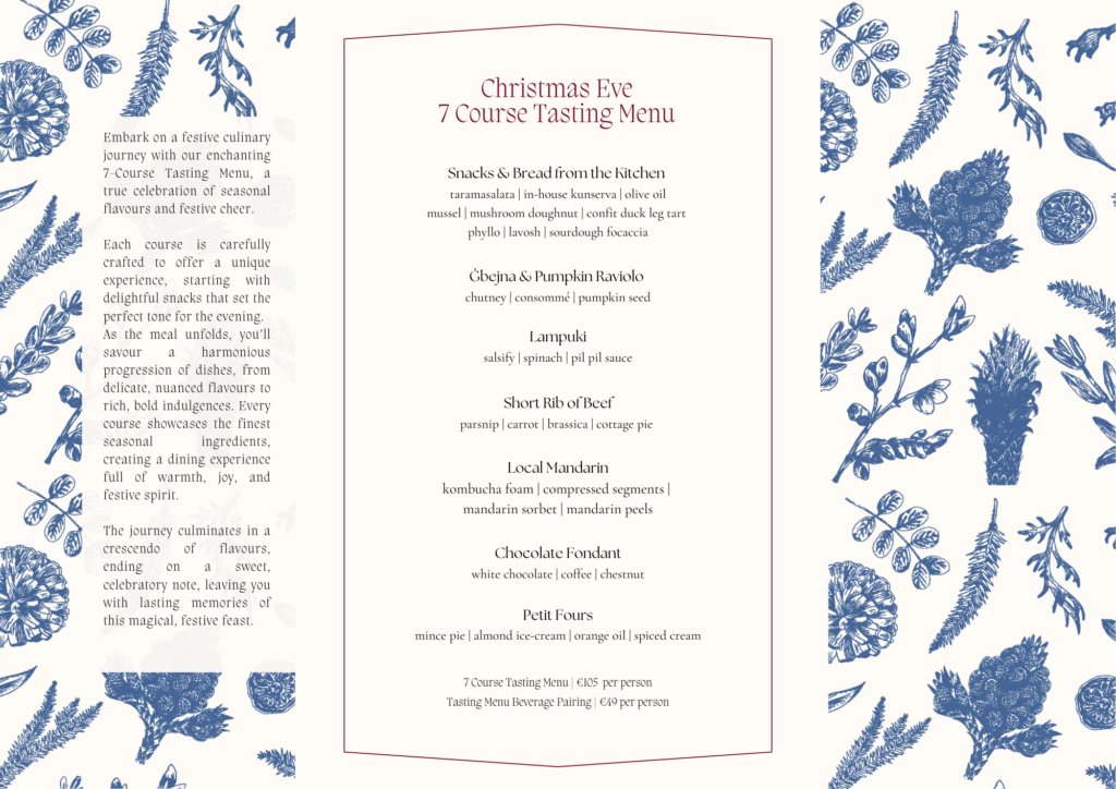 Festive Season Christmas Eve Menu